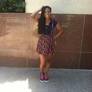 Floral Suspender Skirt